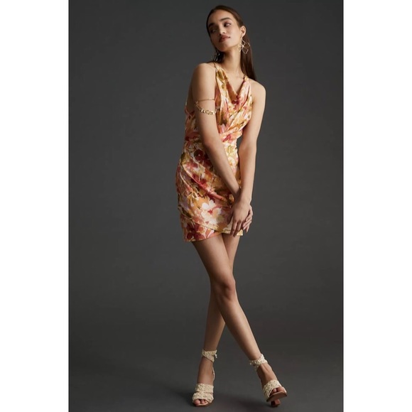 NWT Significant Other Chiara Floral Print Tie Back Mini dress - Picture 2 of 13